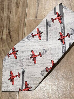 VTG Columbus Dispatch Silk Neck Tie Ohio Aviation Wall Street 90s Promo NOS